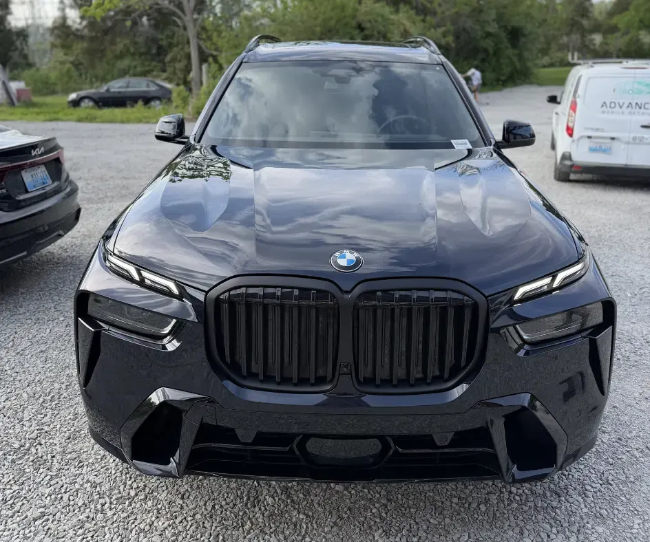 Black BMW after an AMD exterior detail in Louisville