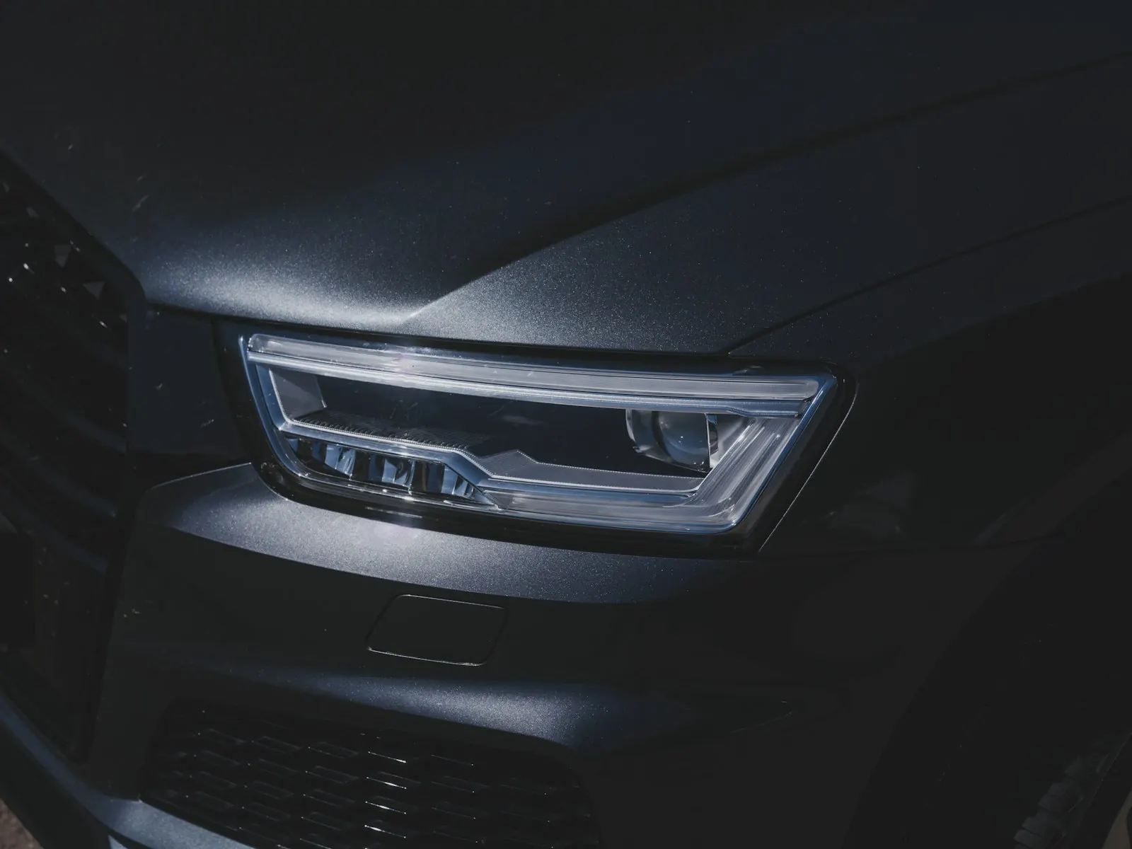 Close-up of a car headlight (stock photo), headlight restoration in Louisville