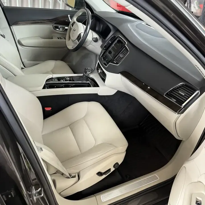 Clean leather interior after an AMD interior detail in Louisville