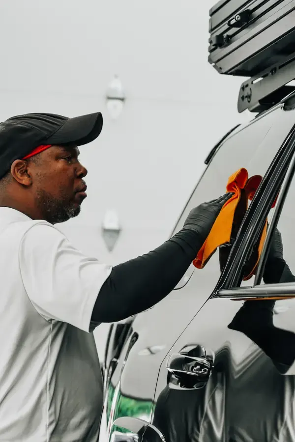 AMD tech polishing a car in Louisville